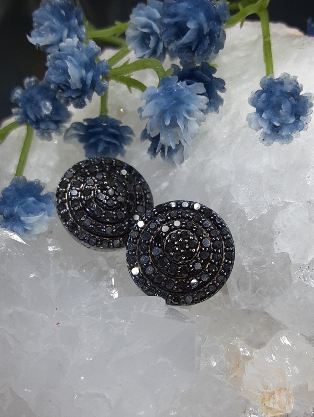 925 Genuine Black Diamond Stud Earrings. Price Is Firm. - Picture 4 of 6